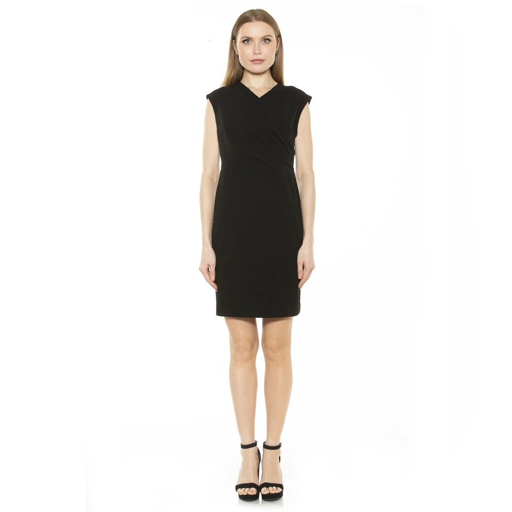 Alexia Admor Black Mini Surplus V-Neck Dress Size M